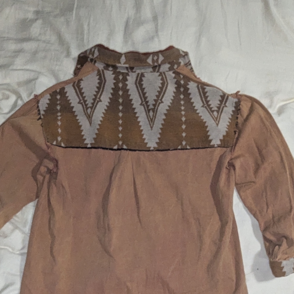 Pol Women's Oversized Burnt Orange Large Button-U… - image 3